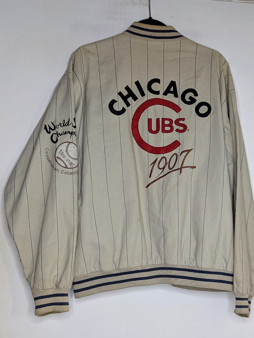 VIntage 1990s Mirage Chicago Cubs 1907 World Series reversible jacket